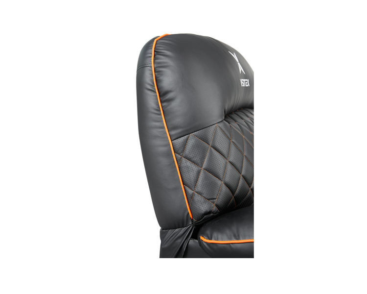 Gaming Chair: Vertex Throne Gaming Sofa Black/Orange PVC